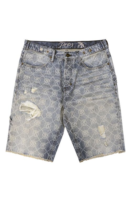 Shop Prps Ueda Distressed Denim Bermuda Shorts In Lt.indigo