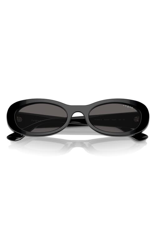 Vogue 53mm Oval Sunglasses In Black/black Smoke