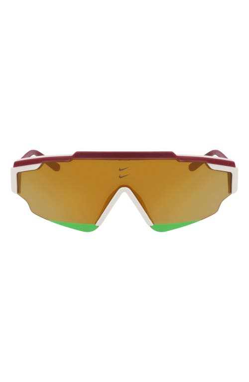 Nike Marquee Edge 64mm Oversize Shield Sunglasses in Night Maroon/Bronze Mirror at Nordstrom