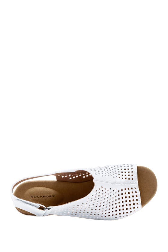 Shop Rockport Briah Perforated Wedge Sandal In White
