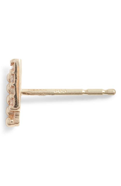 Anzie Dew Drop Marine Deux Single Bar Stud Earring In Gold/diamond/right