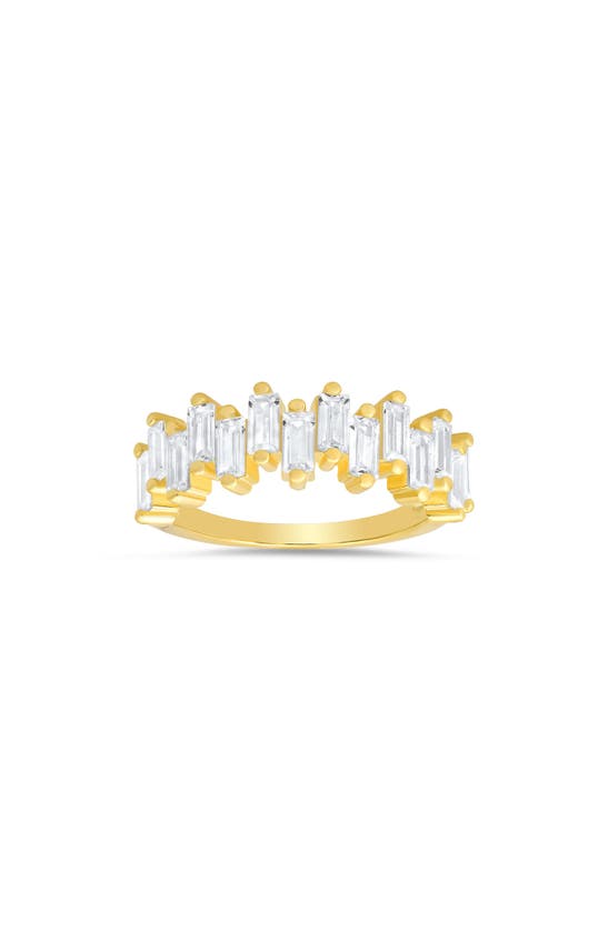 Queen Jewels Abstract Baguette Cubic Zirconia Ring In Gold