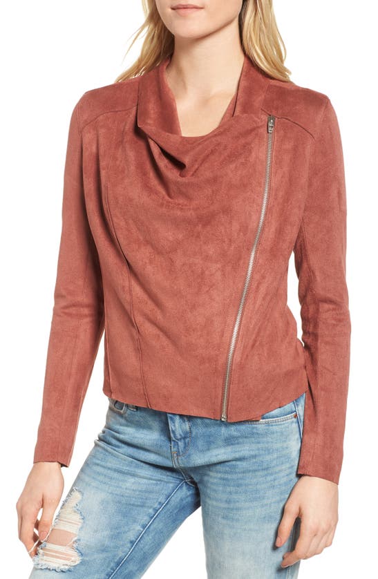BLANKNYC BLANKNYC DRAPE FRONT FAUX SUEDE JACKET 76X-9020NO