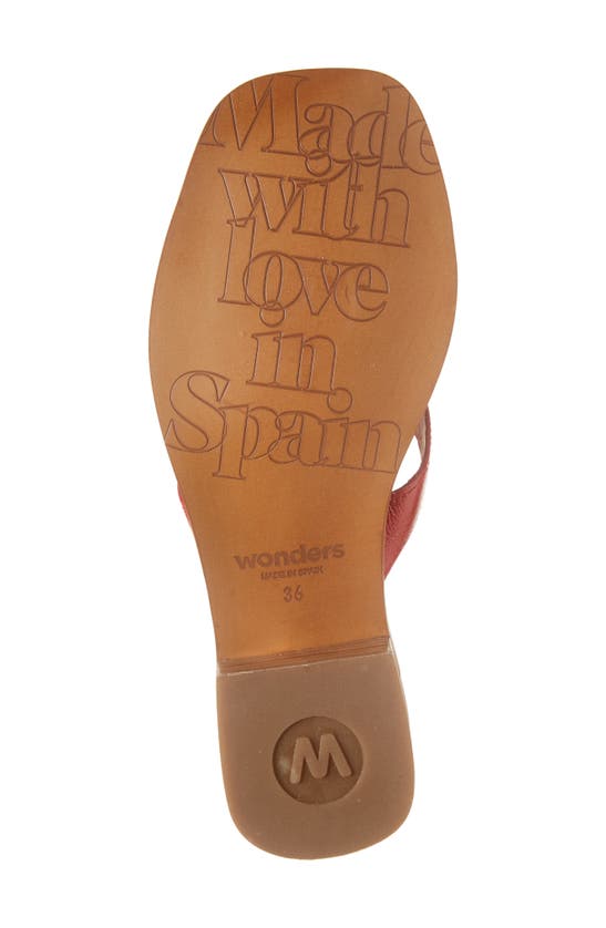 Shop Wonders Leather Slide Sandal In Menorca Rojo
