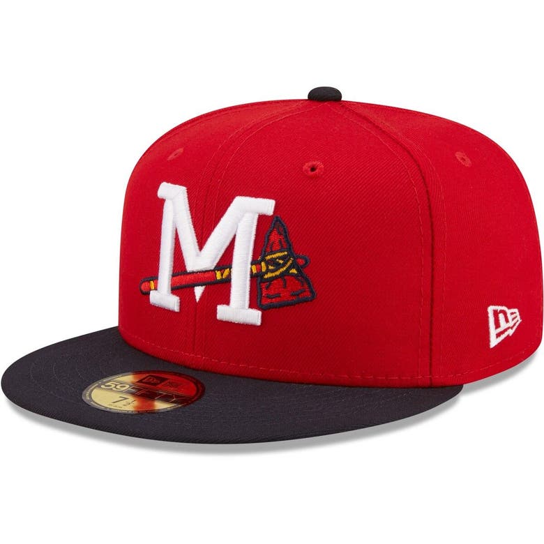 Shop New Era Red Mississippi Braves Authentic Collection 59fifty Fitted Hat