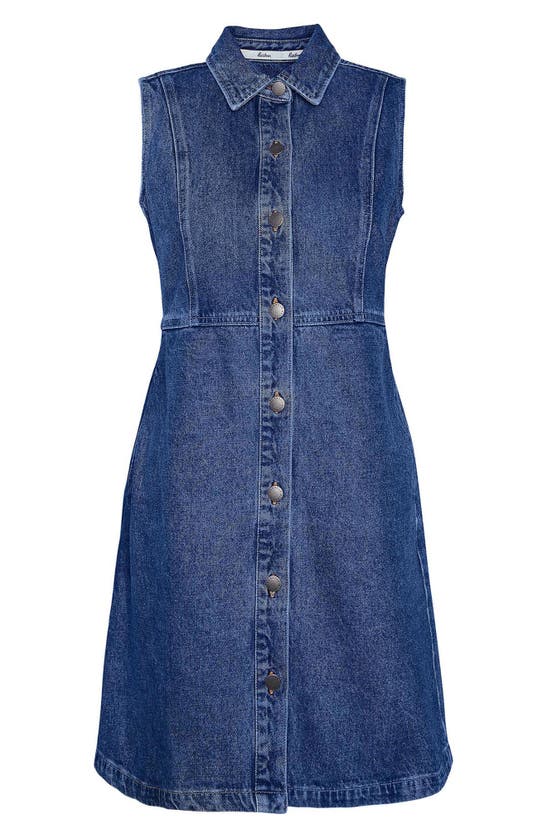 Shop Barbour Molly Sleeveless Denim Dress In Authentic