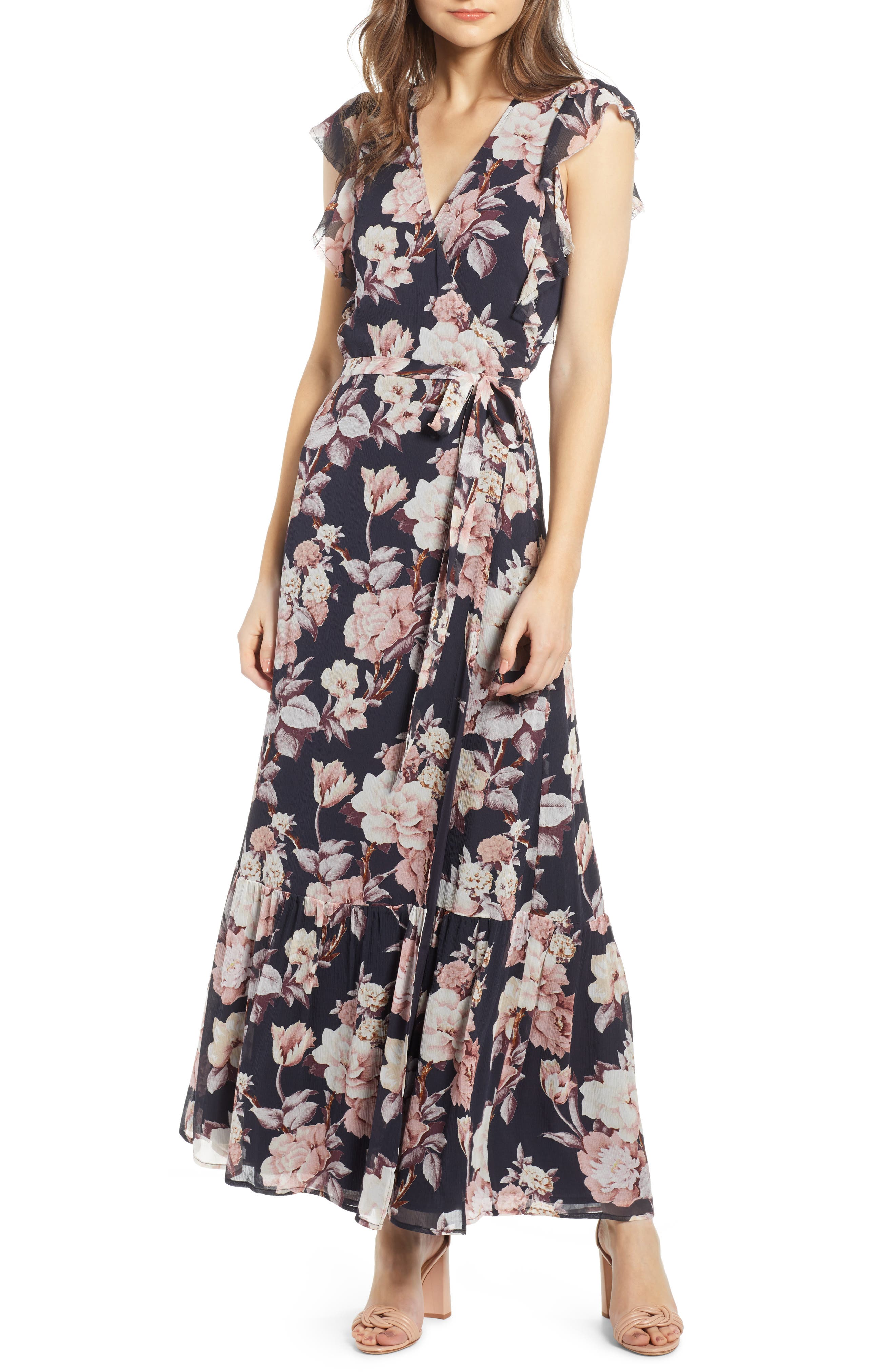 Paige Maquel Silk Maxi Wrap Dress, Black