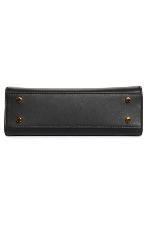 Versace Medusa Small Belted Leather Tote In Black- Gold