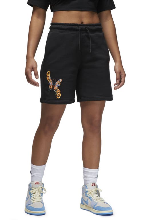 x Jordan Moss Artist Series Brooklyn Fleece Shorts in Black at Nordstrom, Size X-Small