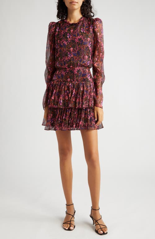 SALONI Ava B Silk Long Sleeve Dress in 1828-Canopy at Nordstrom