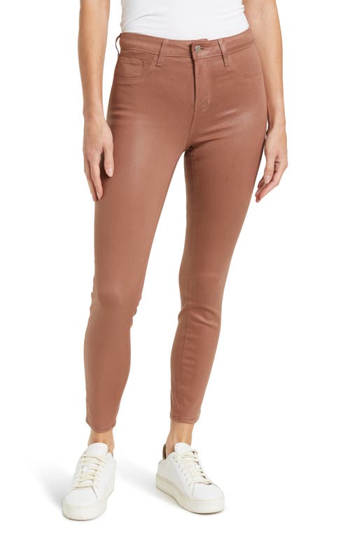 L'AGENCE Margot Coated Crop Skinny Jeans in Sparrow Contrast Coated