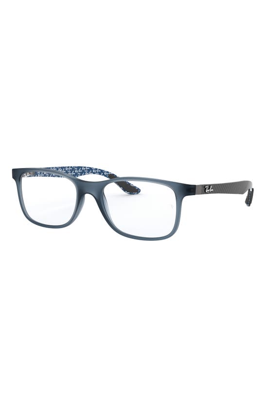 Ray Ban 55mm Square Optical Glasses In Matte Blue