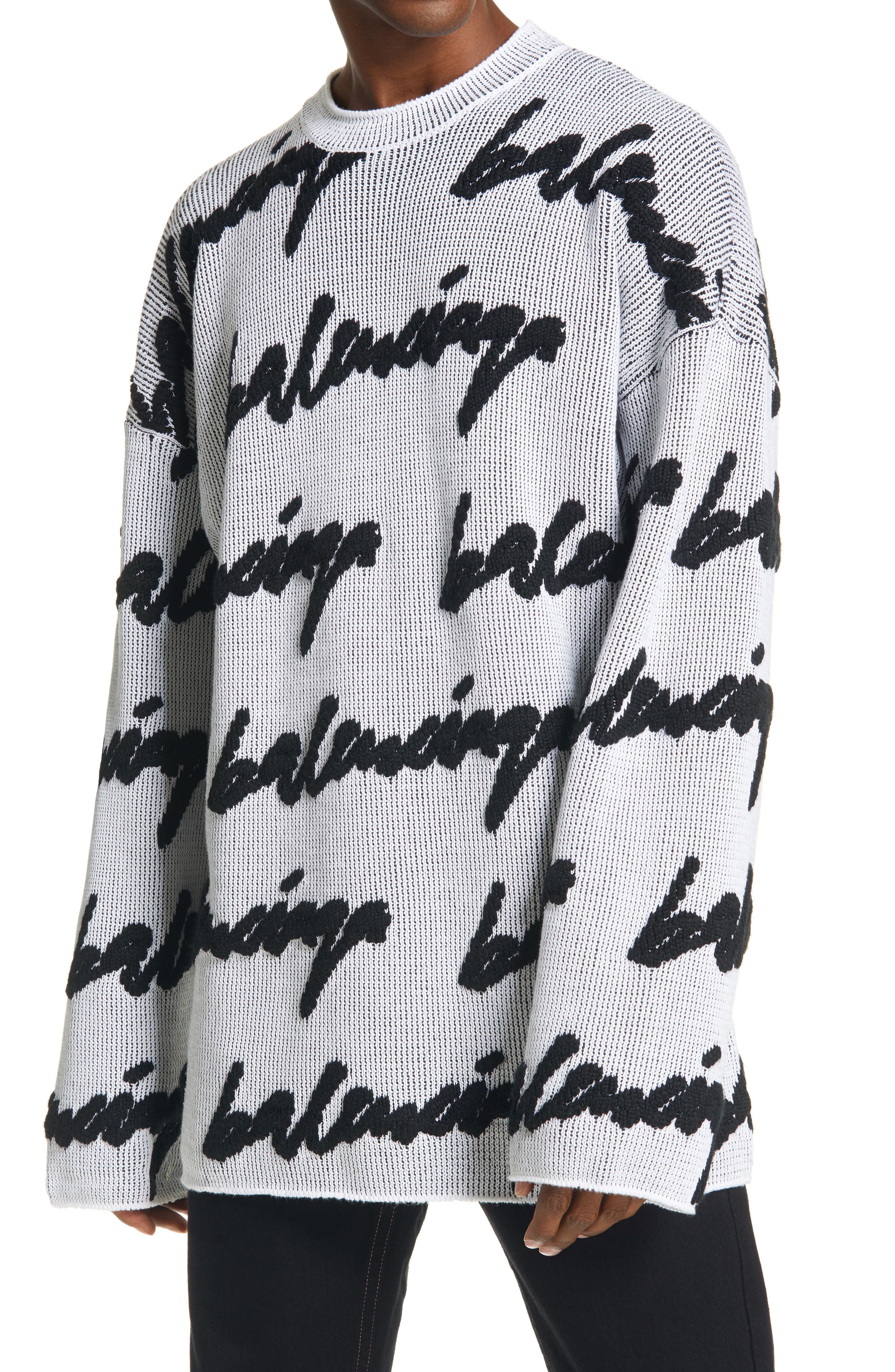 Balenciaga Logo Jacquard Sweater 