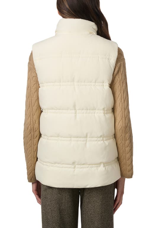 Shop Bernardo Minimalist Double Needle Stitch Recycled Polyester Puffer Vest In Ecru