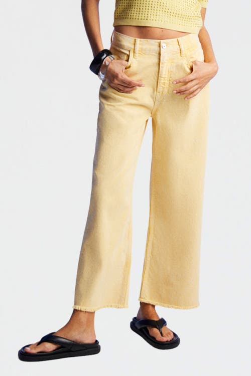 Shop Nocturne High Waist Wide Leg Jeans In Yellow