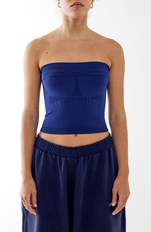 Lara Knit Crop Tube Top in Navy