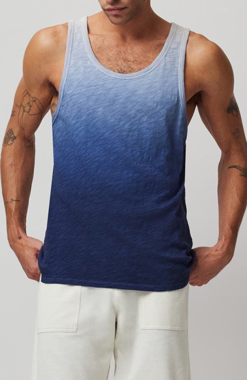 Shop Atm Anthony Thomas Melillo Ombré Cotton Slub Tank In Salt Grey/ink Combo