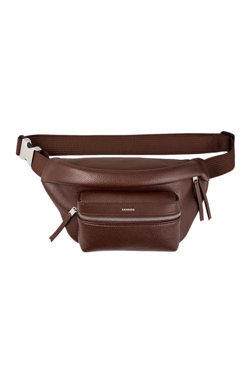 Shop Sandro Belt Bag In Black Brown