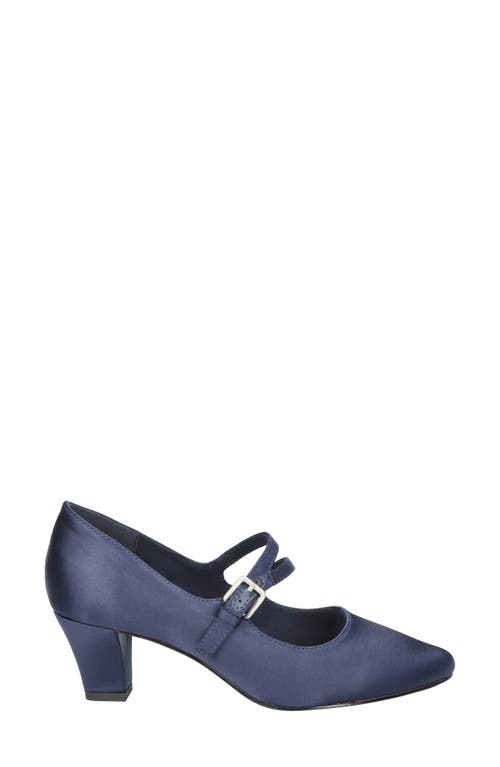 Shop Easy Street Meryl Mary Jane Pump In Navy Satin