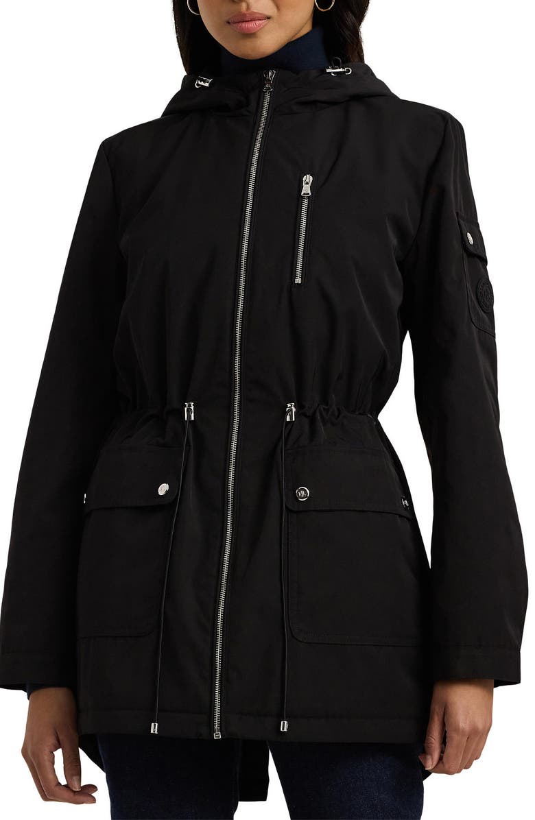 Lauren Ralph Lauren Raincoat with Hood & Removable Quilted Bib | Nordstrom