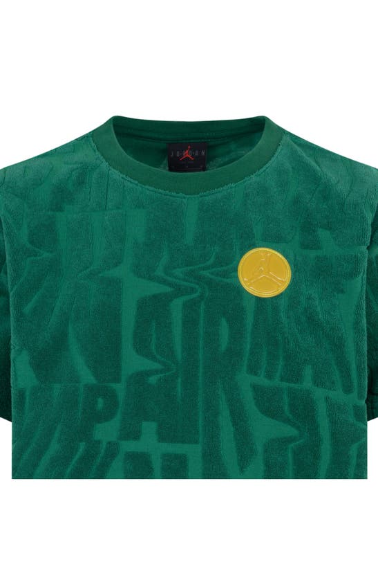 Shop Jordan Kids' Fuel Up Cool Down Terry Cloth T-shirt In Pine Green