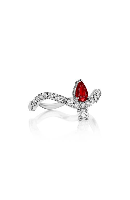 Hueb Mirage Ruby & Diamond Ring in White Gold at Nordstrom, Size 7