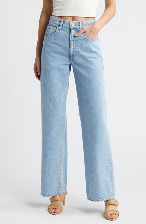 Slvrlake Grace High Waist Raw Hem Wide Leg Jeans In Powder Blue