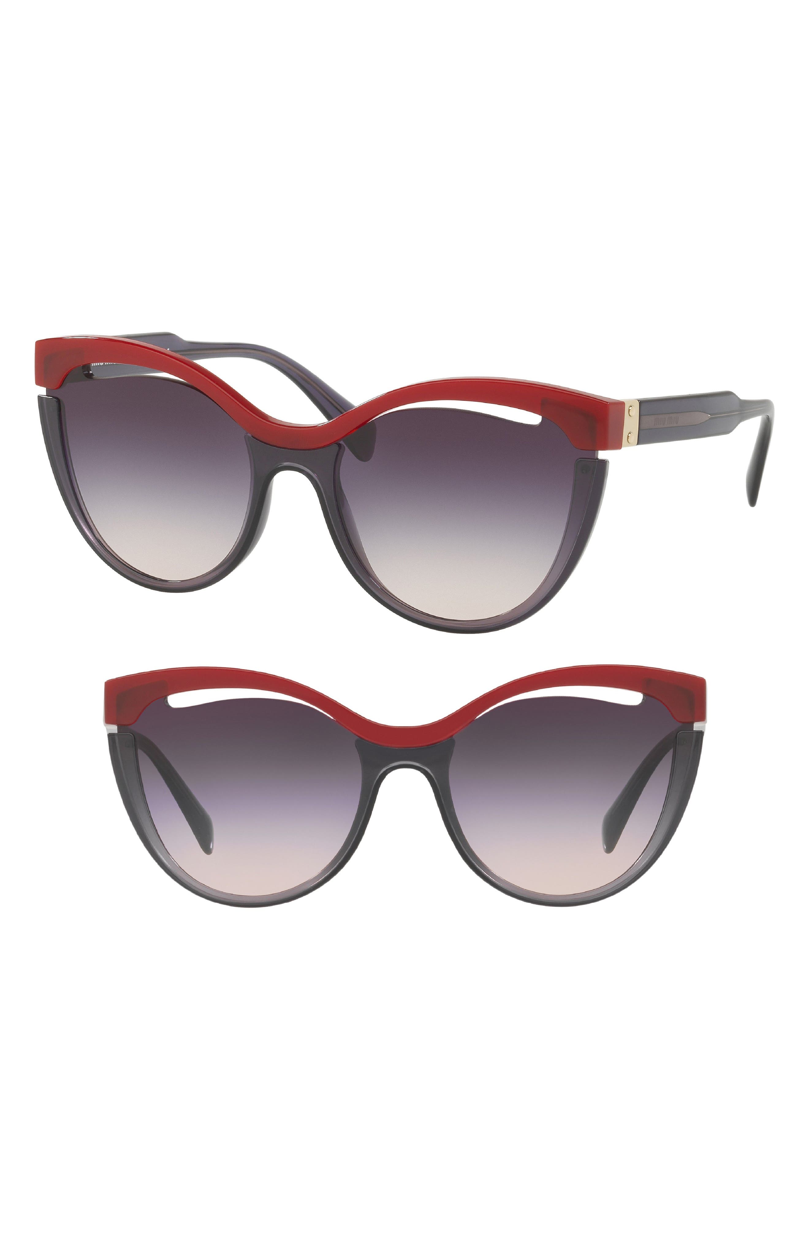Miu Miu 55mm Cat Eye Sunglasses In Bordeaux