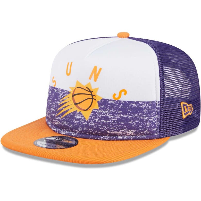 Shop New Era Purple Phoenix Suns Arch A-frame Trucker 9fifty Snapback Hat
