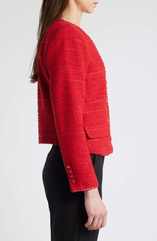 Shop Kobi Halperin Clara Tweed Jacket In Scarlet