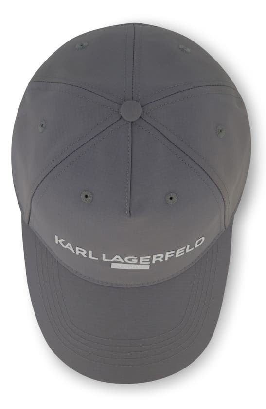 Shop Karl Lagerfeld Logo Ripstop Baseball Cap In Light Grey