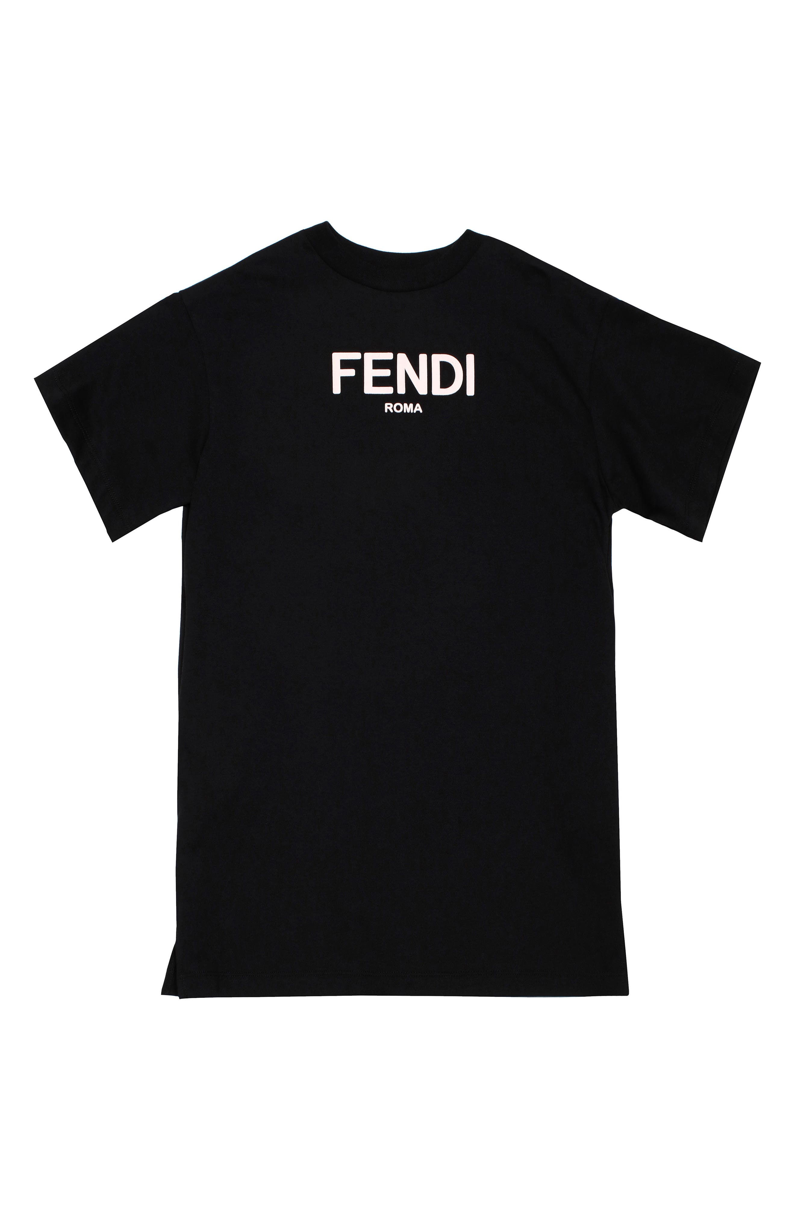 Fendi Kids' Logo Graphic T-Shirt Dress in Black at Nordstrom, Size 6Y Us