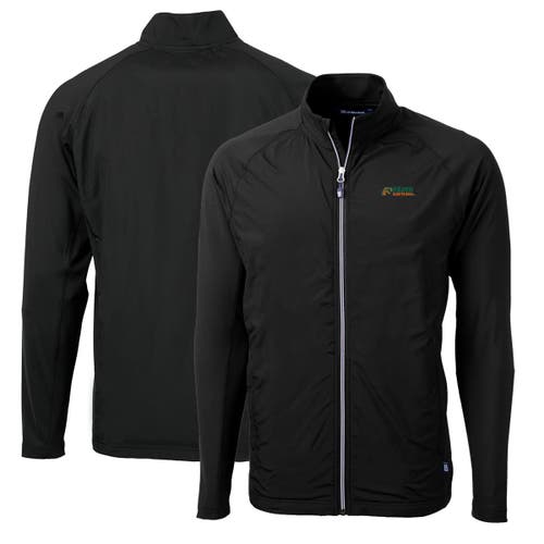 Men's Cutter & Buck Black Florida A & M Rattlers Big & Tall Adapt Eco Knit Hybrid Recycled Full-Zip Jacket