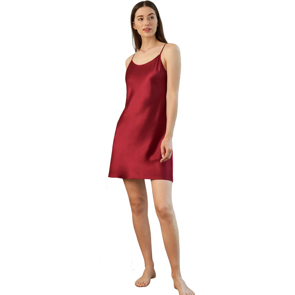 Shop Lilysilk Short Silk Chemise In Claret