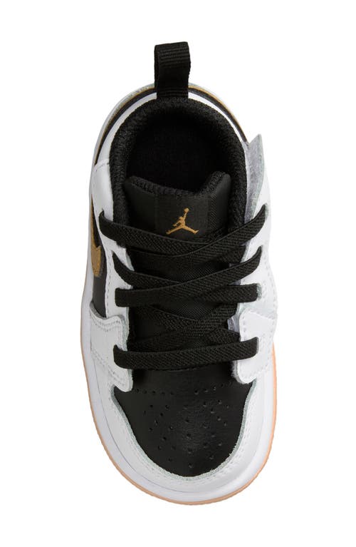 Shop Nike Kids' Air Jordan 1 Low Alt Sneaker In White/metallic Gold/black