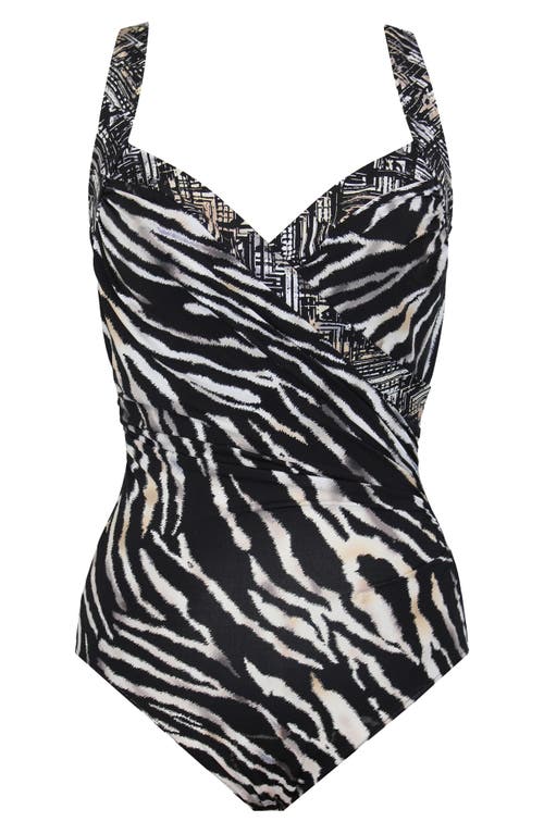 Shop Miraclesuit ® Tigre Sombre Sanibel Underwire One-piece Swimsuit In Black/white