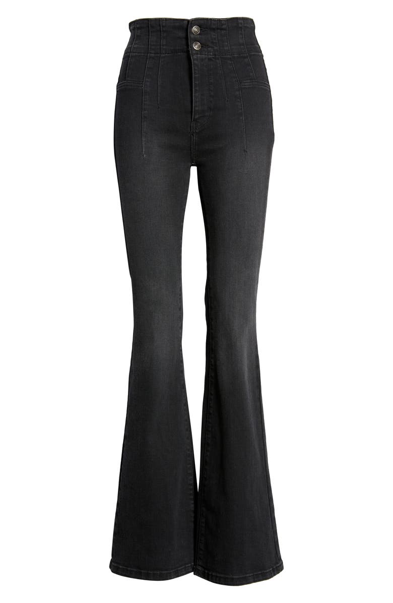 Free People We the Free Jayde Flare Jeans, Alternate, color, Onyx