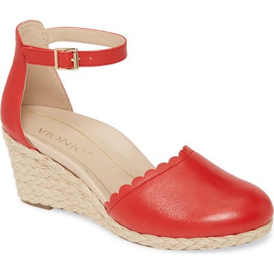 Vionic Anna Ankle Strap Pump W - Red
