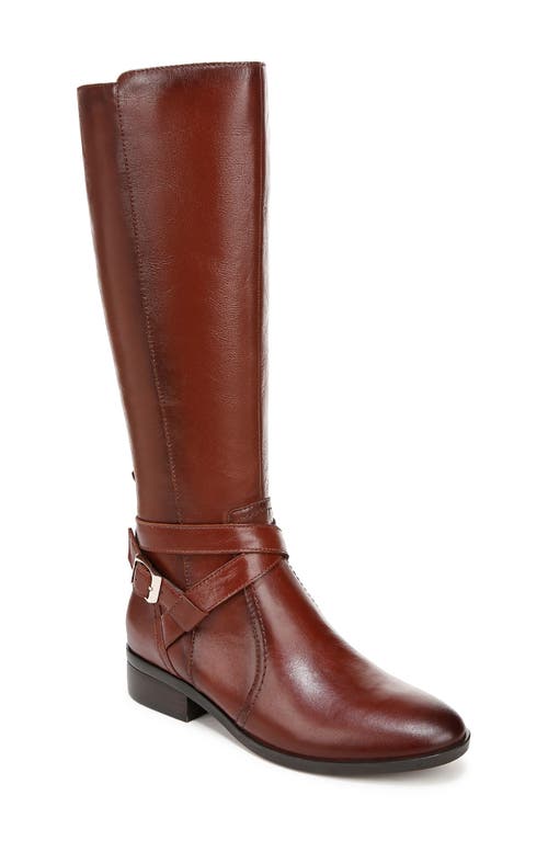 Naturalizer Women's Rena 2 Extra Wide Calf Knee High Block Heel Riding Boots In Deep Saddle Brown