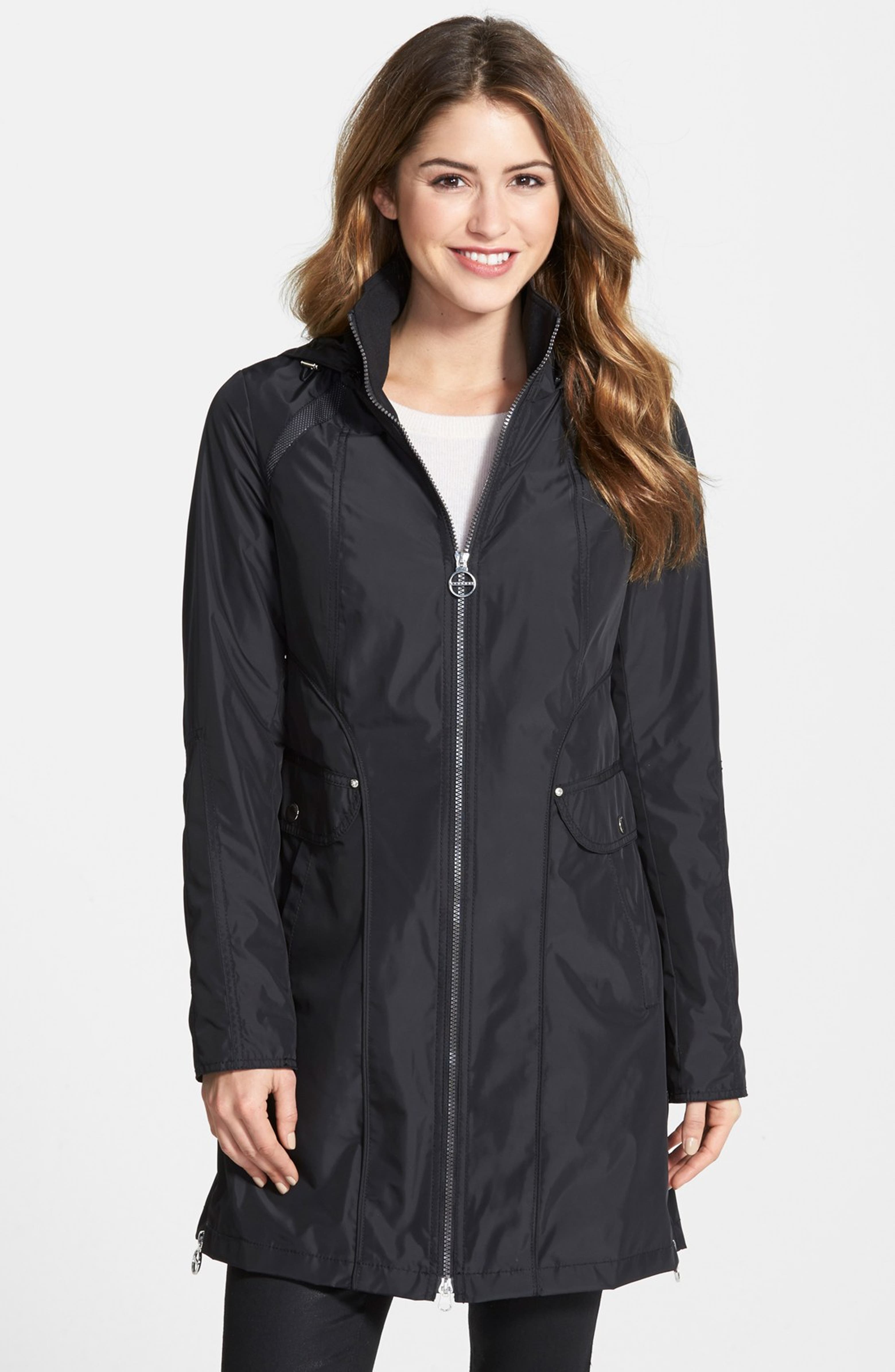 Laundry by Shelli Segal Packable Raincoat with Removable Hood (Regular ...
