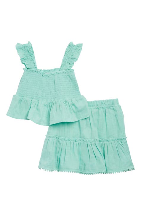 Kids' Smocked Cotton Top & Skirt Set (Little Kid)