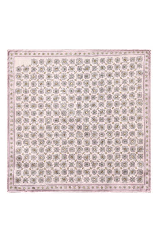 Shop Eton Medallion Silk Pocket Square In Medium Pink