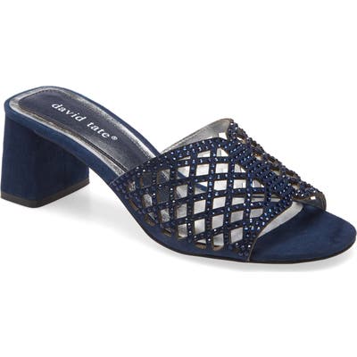 David Tate Clarity Block Heel Sandal WW - Blue