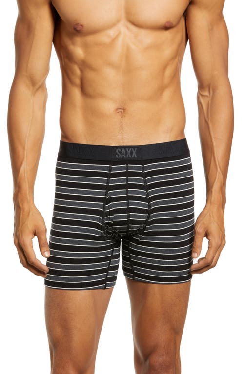 SAXX Ultra Super Soft Relaxed Fit Boxer Briefs Black Crew Stripe at Nordstrom,