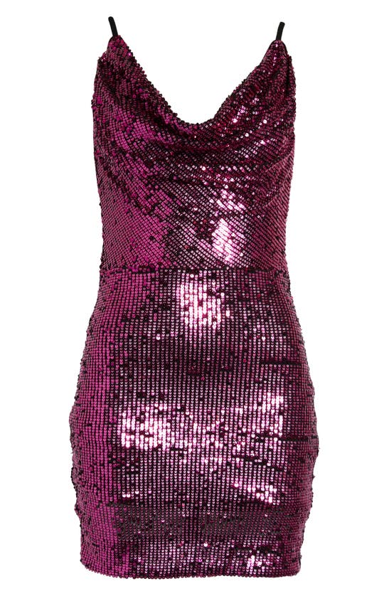 Dress The Population Paloma Sequin Minidress In Violet Multi