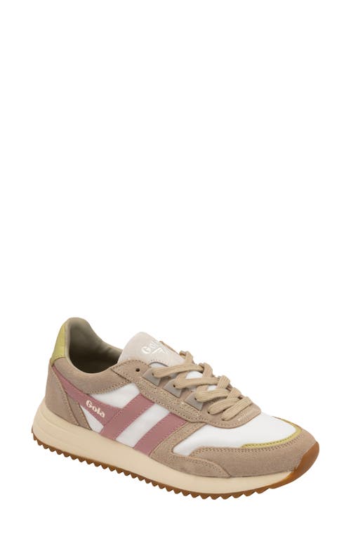 Gola Chicago Sneaker In Off White/grey/dusty Rose