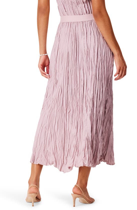 Shop Nic + Zoe Nic+zoe Crinkle Crush Plissé Midi Skirt In Blushed Khaki