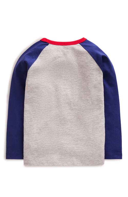 Shop Mini Boden Kids' Holiday Cow Long Sleeve Cotton Graphic T-shirt In Grey Marl/starboard