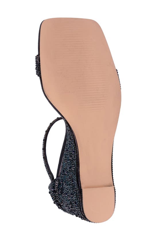 Lady Couture Kloe Crystal Embellished Wedge Sandal In Navy