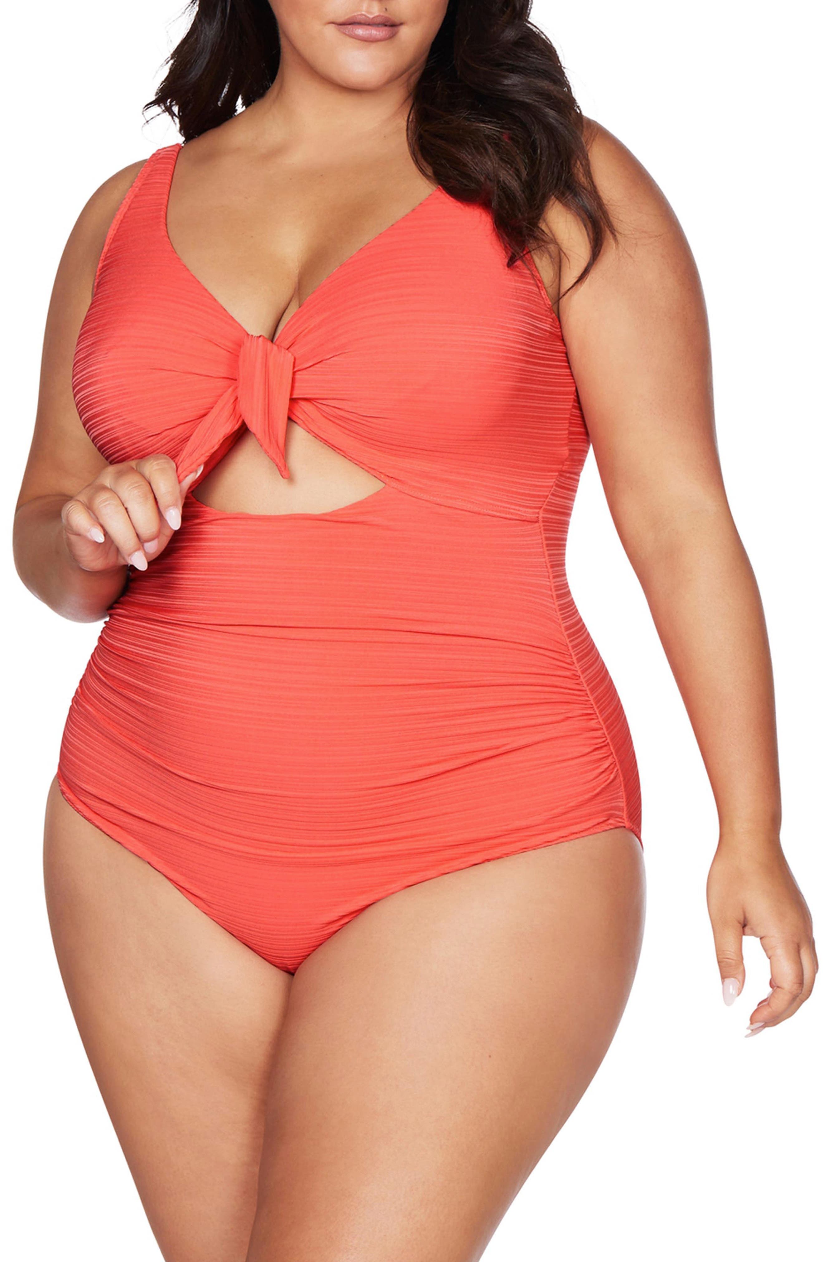 coral swimsuit one piece